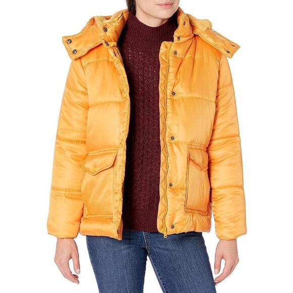 URBAN REPUBLIC Juniors yellow size medium Puffer coat Jacket - Picture 2 of 10